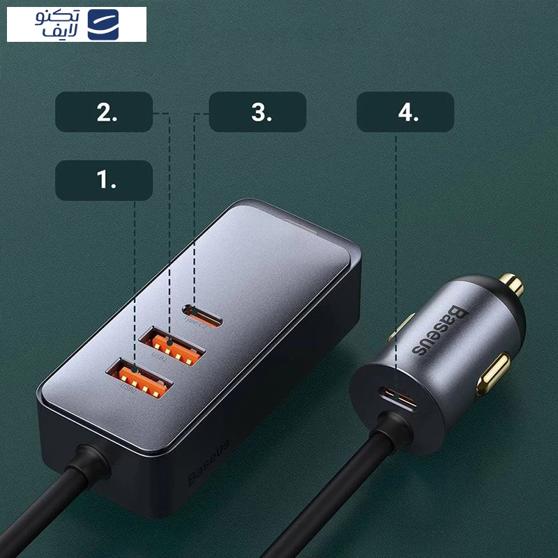 شارژر فندکی 120 وات بیسوس مدل CCBX-120C2X — تصویر ۸