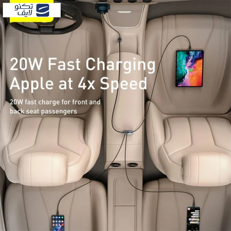 شارژر فندکی 120 وات بیسوس مدل CCBX-120C2X — تصویر ۴