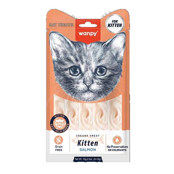 بستنی بچه گربه ونپی مدل Creamy treat kitten salmon وزن 70 گرم — تصویر ۲
