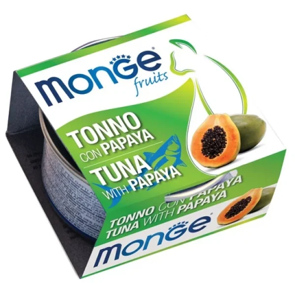 کنسرو گربه بالغ مونژه مرغ و پاپایا Monge Fruits Chicken And Papaya وزن 85 گرم — تصویر ۲