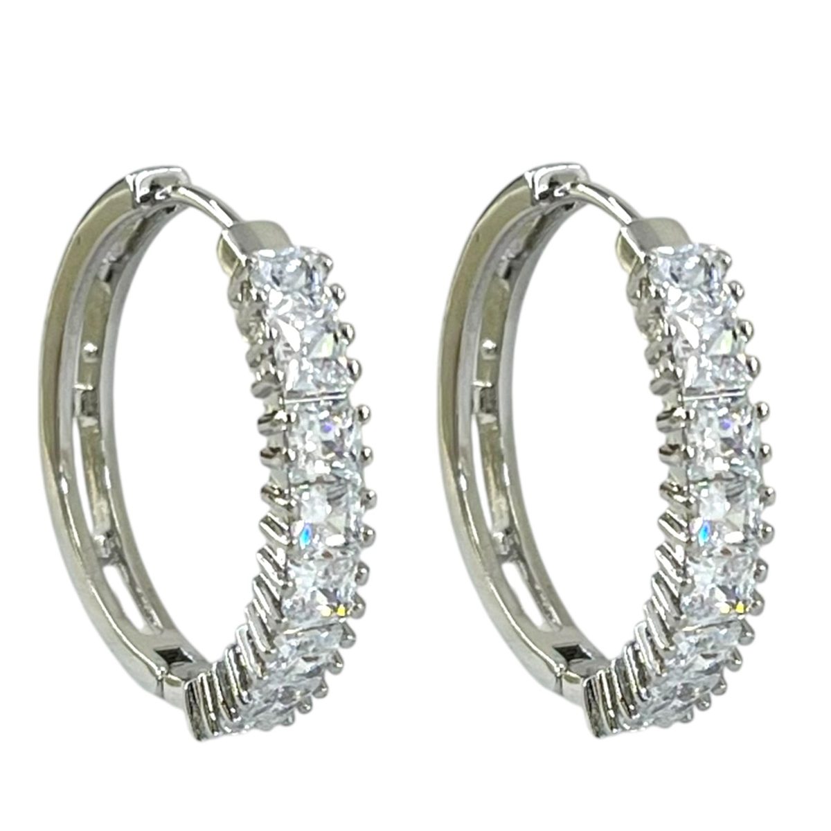گوشواره زنانه ژوپینگ مدل نگین دار تنیسی کد E6380