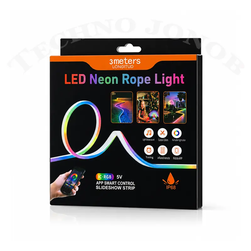 ریسه نئون هوشمند RGB-IC طول ۳ متر مدل USB موزیکال | کنترل بلوتوثی + ریموت — تصویر ۲