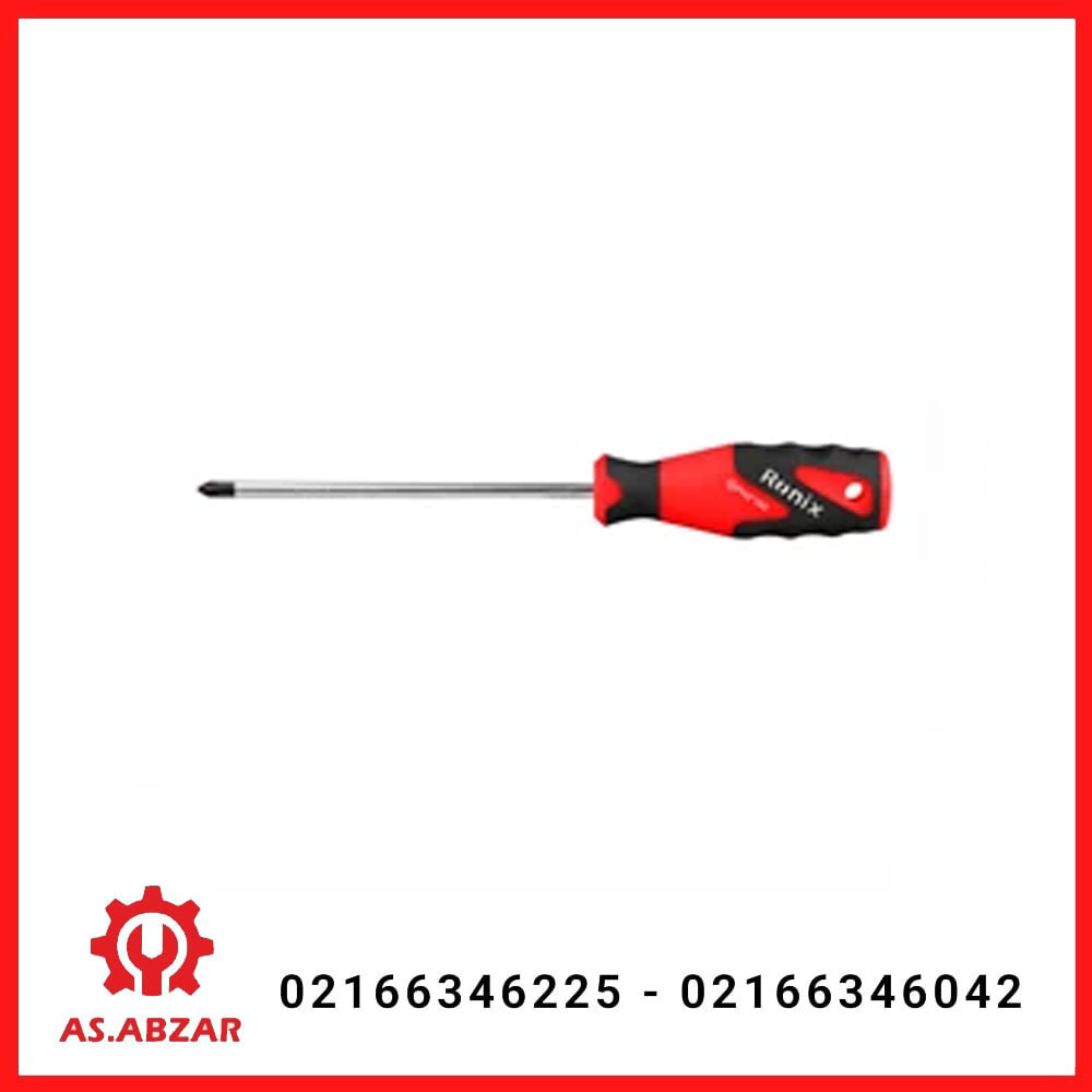 پیچ گوشتی چهارسو 150*6 دسته TPR رونیکس مدل 2868