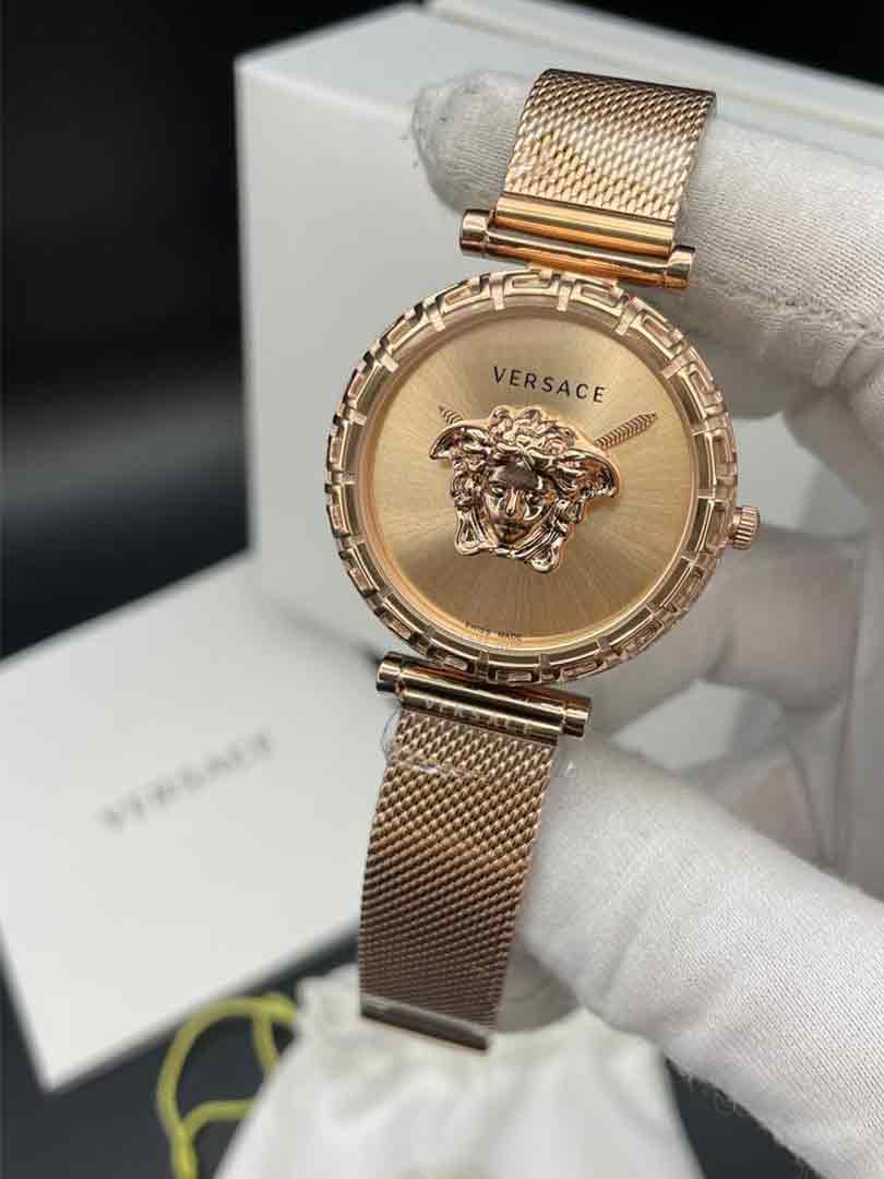 ساعت مچی زنانه ورساچه گرکا رزگلد صفحه رزگلد Versace Greca and Rosegold Screen