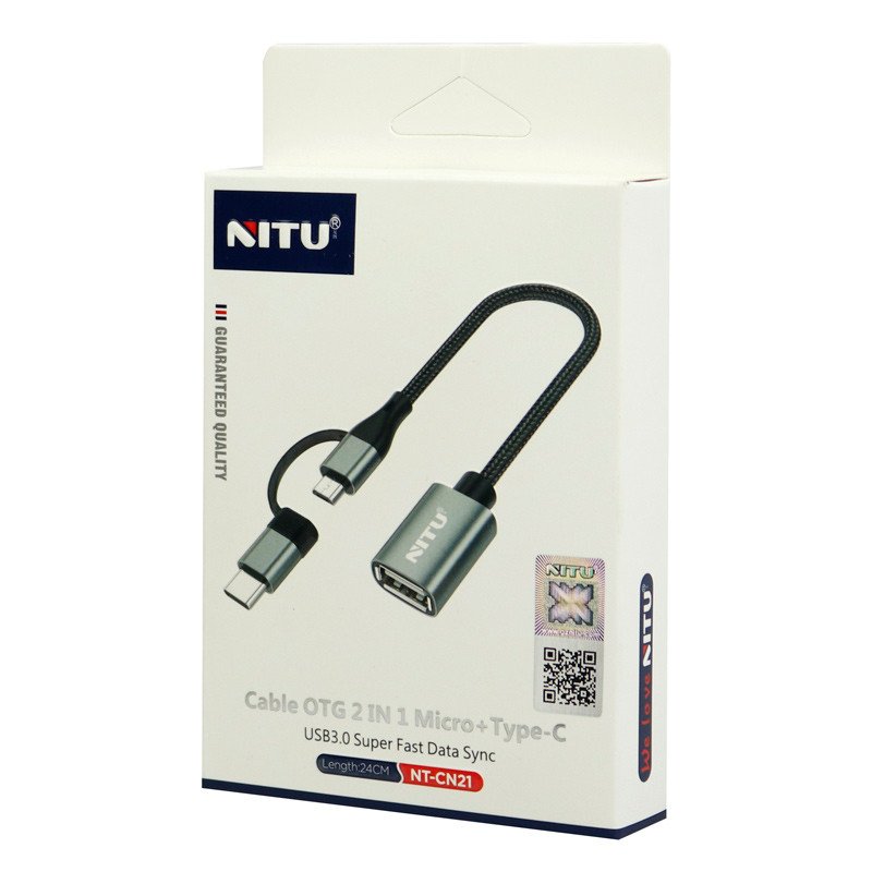 کابل تبدیل USB OTG به میکرو یو اس بی / تایپ سی نیتو NT-CN21