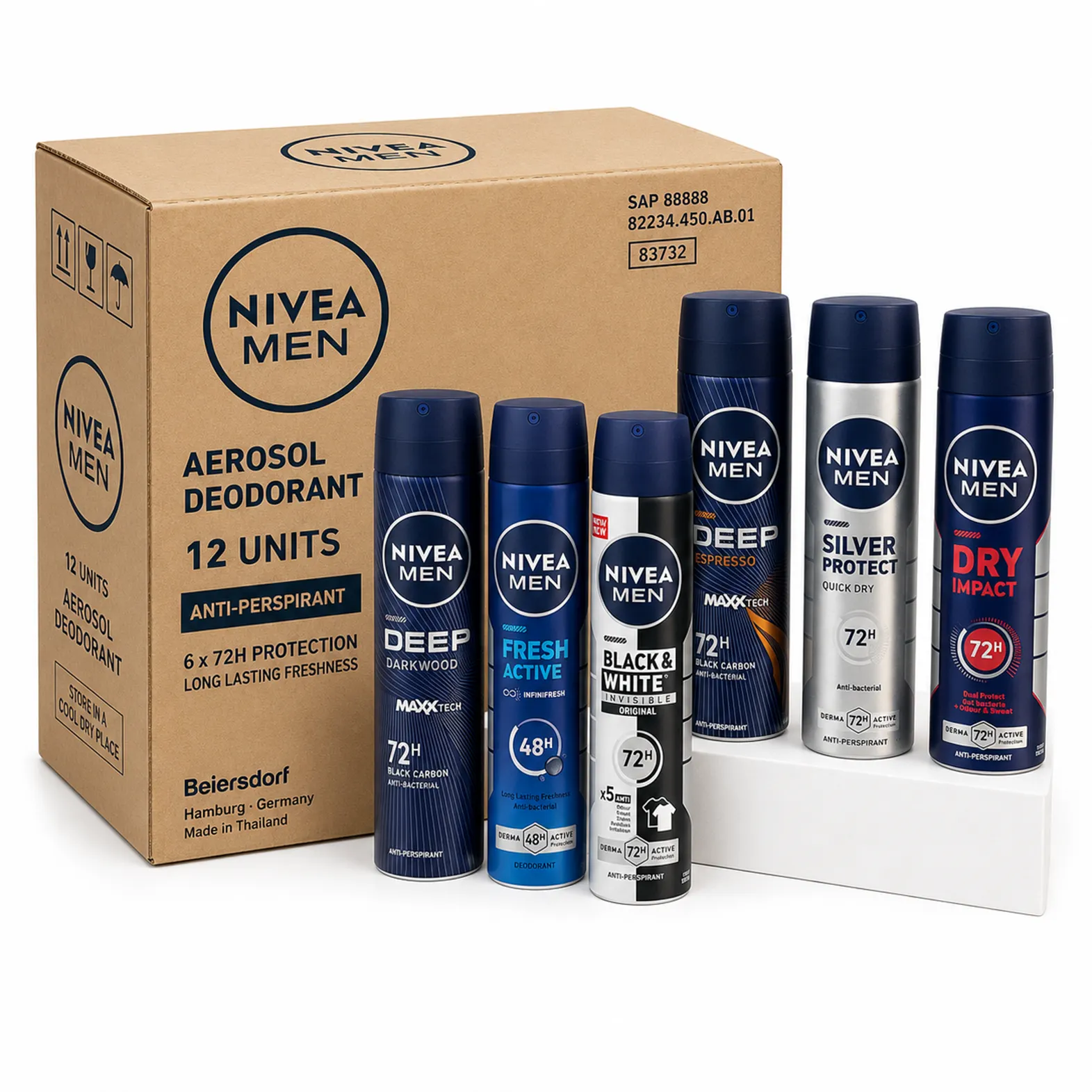 اسپری بدن مردانه نیوا NIVEA حجم 150 میل | تعداد 12عددی