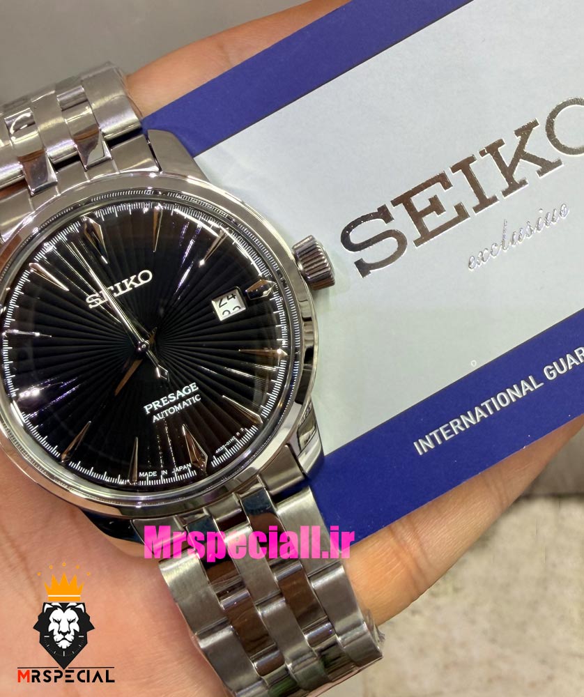 ساعت سیکو مردانه اتوماتیک استیل صفحه مشکی 021550 SEIKO Presage — تصویر ۳