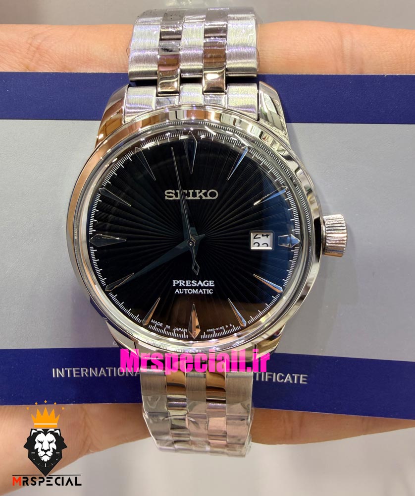 ساعت سیکو مردانه اتوماتیک استیل صفحه مشکی 021550 SEIKO Presage — تصویر ۵