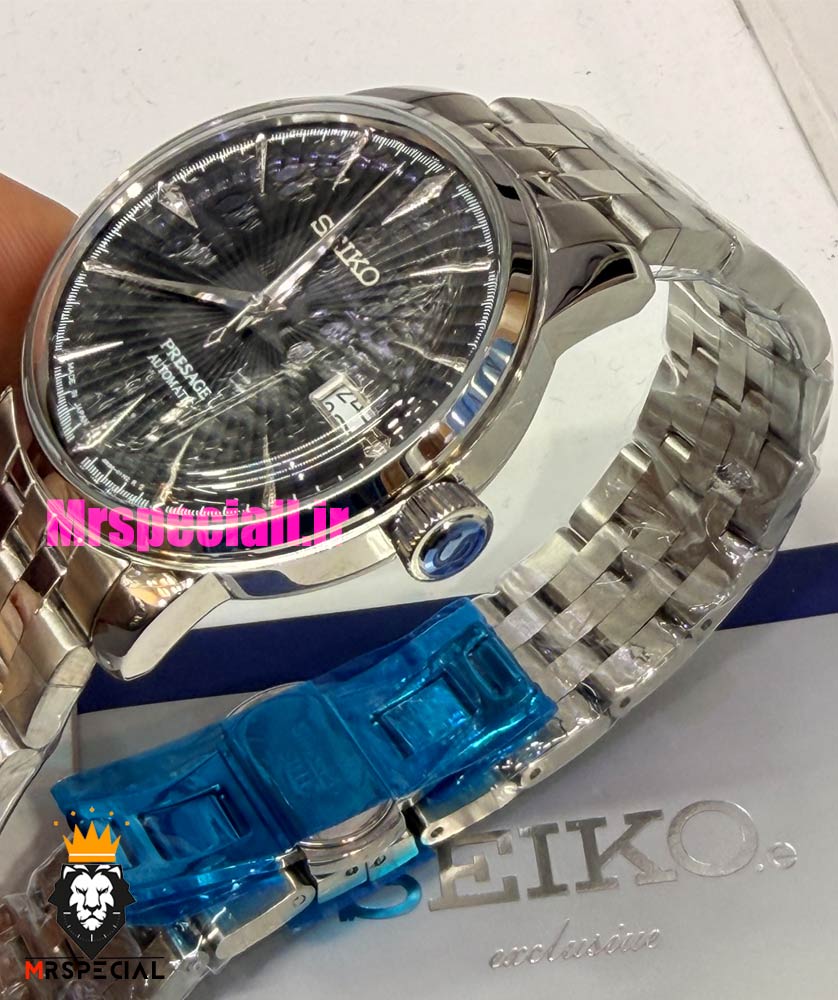 ساعت سیکو مردانه اتوماتیک استیل صفحه مشکی 021550 SEIKO Presage — تصویر ۴