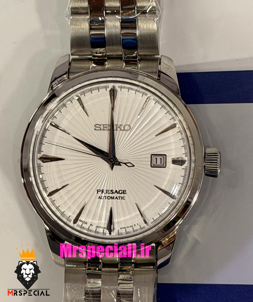 ساعت سیکو مردانه اتوماتیک استیل صفحه سفید 021547 SEIKO Presage — تصویر ۵