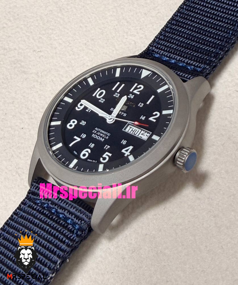 ساعت سیکو 5 مردانه اتوماتیک بند ناتو سورمه ای صفحه سورمه ای 021527 SEIKO — تصویر ۴