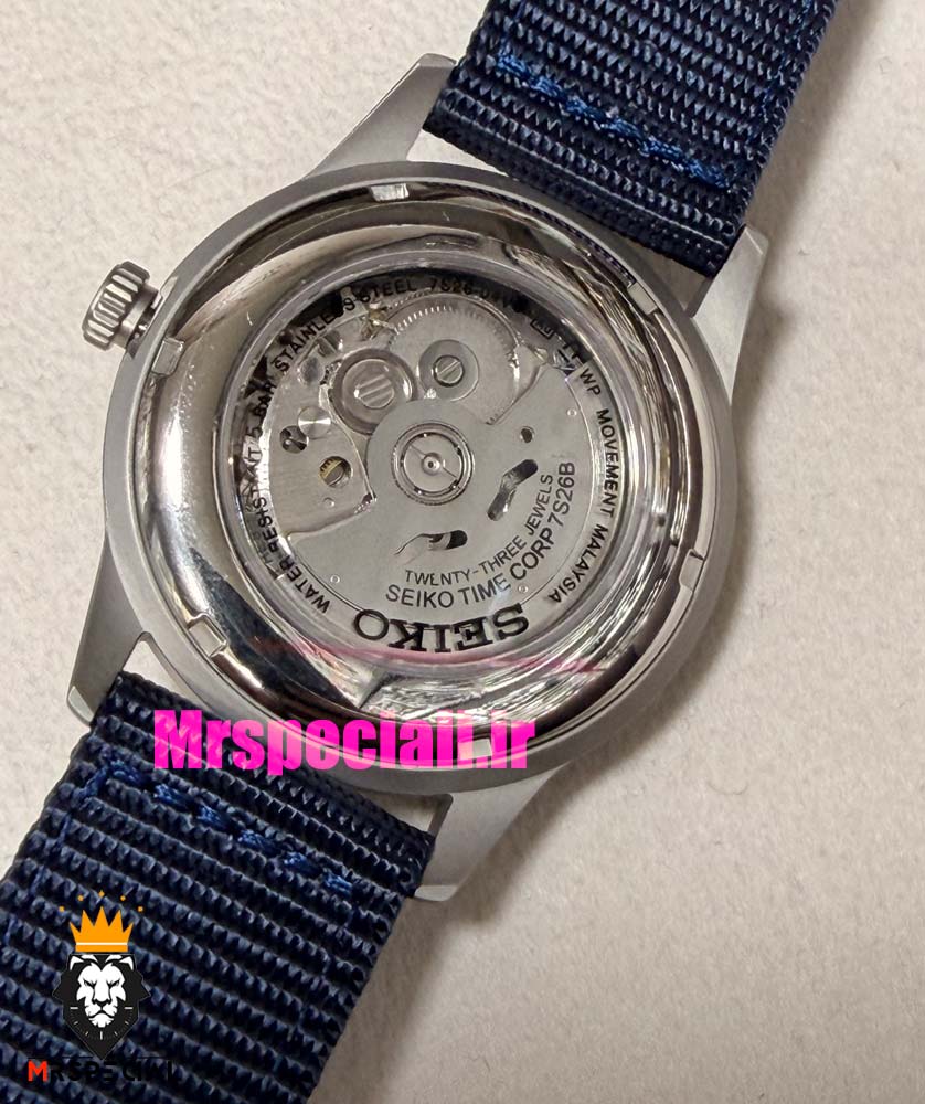 ساعت سیکو 5 مردانه اتوماتیک بند ناتو سورمه ای صفحه سورمه ای 021527 SEIKO — تصویر ۵