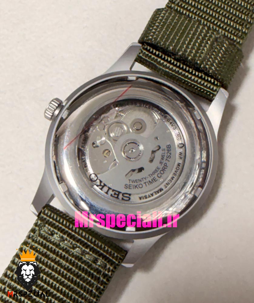 ساعت سیکو 5 مردانه اتوماتیک بند ناتو سبز صفحه سبز 021525 SEIKO — تصویر ۵