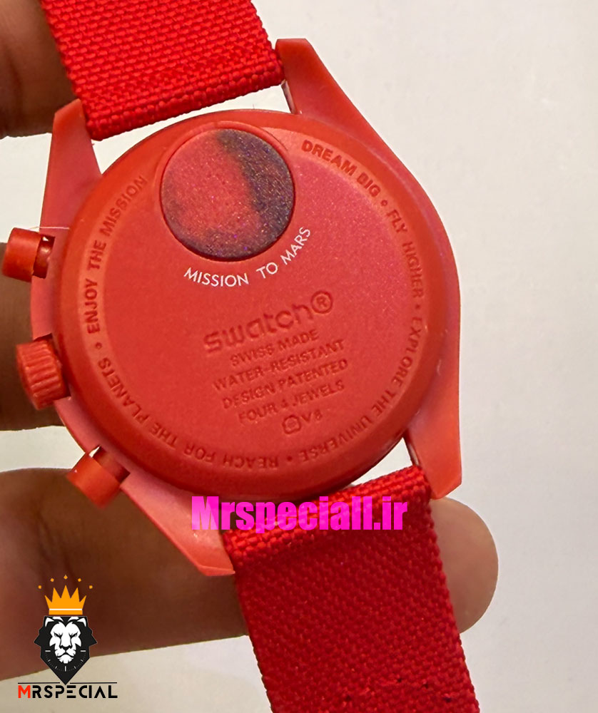 ساعت امگا سواچ اسپید مستر کرنوگراف قرمز سفید 021507 MOONSWATCH White Red — تصویر ۵