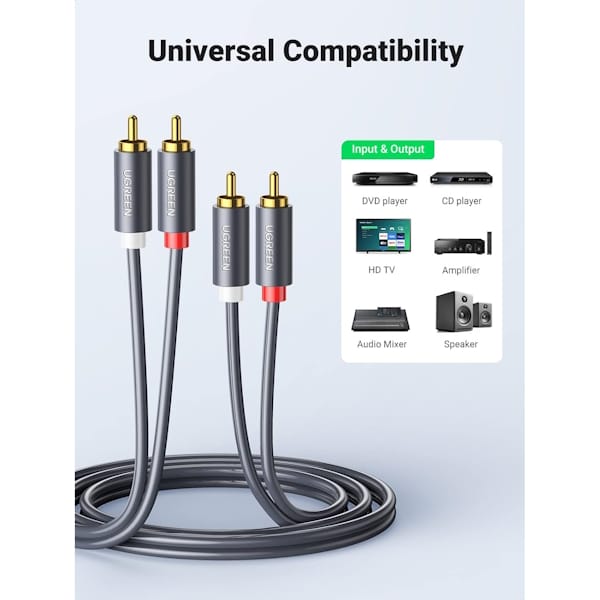 کابل تبدیل دو پورت RCA به دو پورت RCA یوگرین مدل AV104 — تصویر ۷