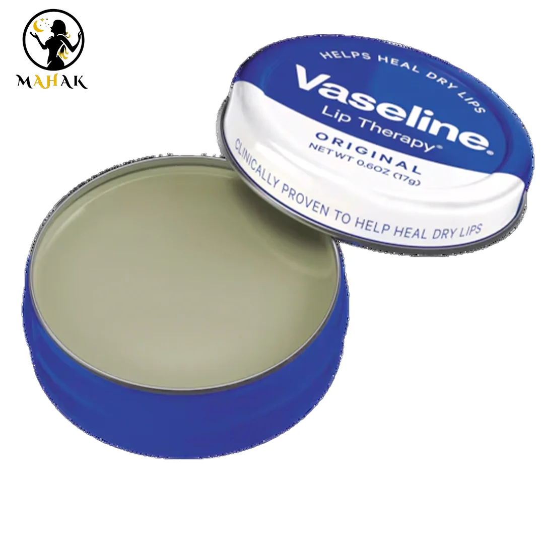 بالم لب آبی کاسه ای فلزی وازلین vaseline مدل اورجینال original — تصویر ۳