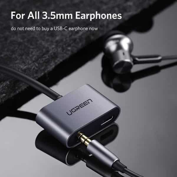 تبدیل USB-C Male به USB-C Female و جک 3.5 میلی‌ متری یوگرین مدل CM193 کد 50596 — تصویر ۶
