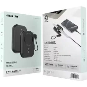 پاوربانک وایرلس سه کاره 10000 مگسیف گرین لاین GN3N1MF10PBK — تصویر ۳