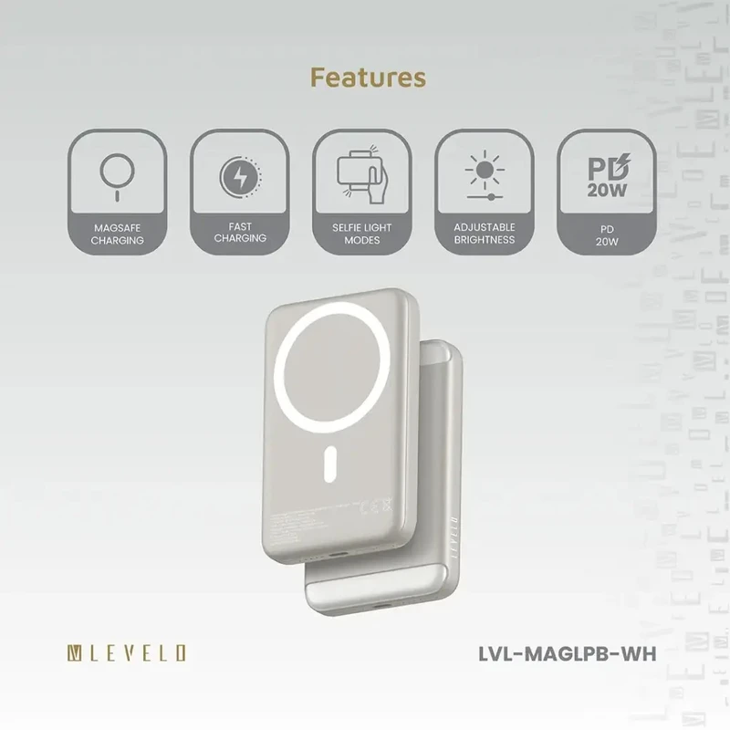 پاوربانک لولو مدل MagLight ظرفیت 8000 میلی آمپر ساعت — تصویر ۳
