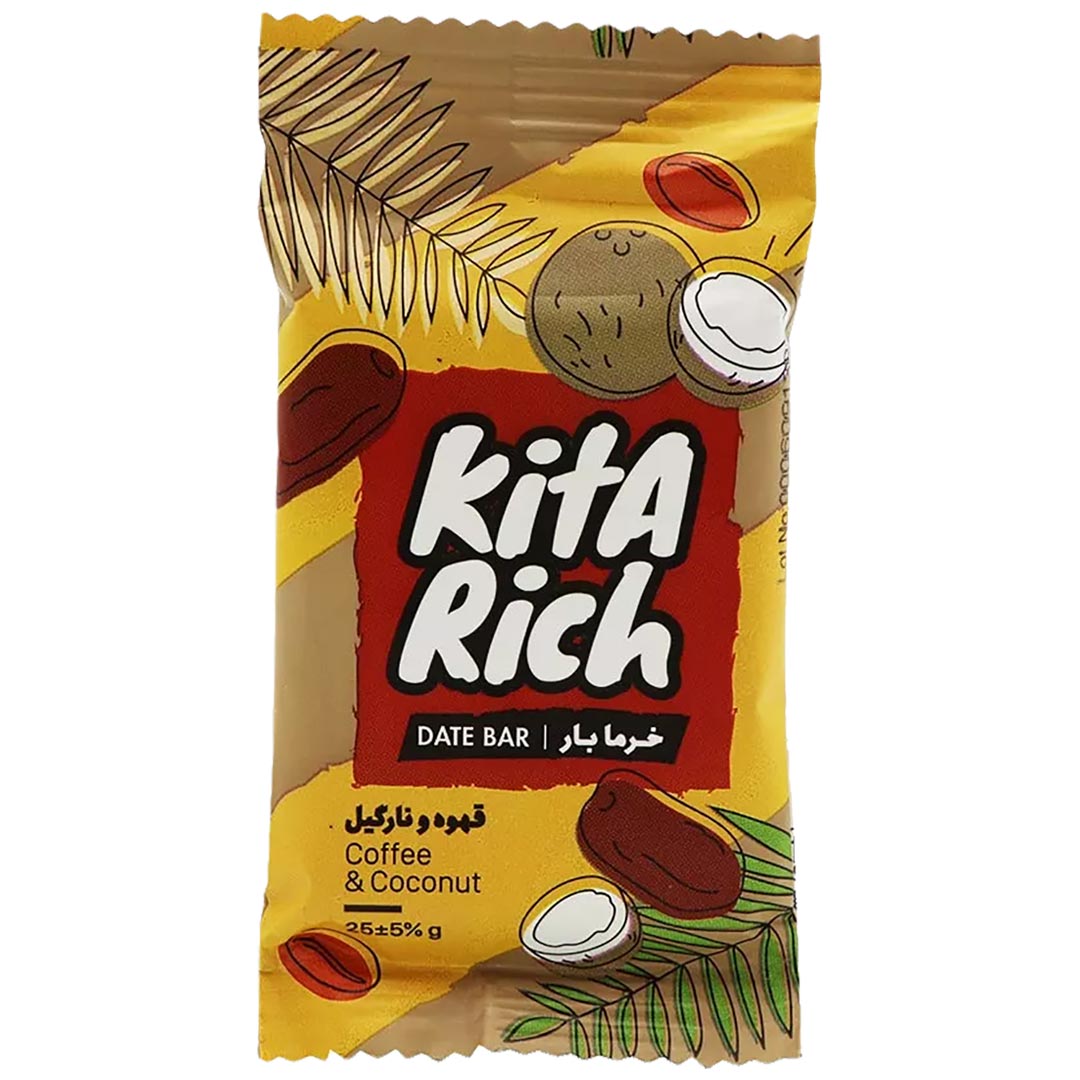 خرما بار با طعم قهوه و نارگیل 25 گرم ـ کیتاریچ