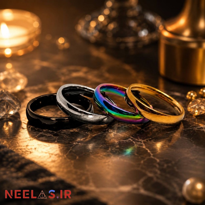 حلقه ساده استیل در 4 رنگ — تصویر ۳