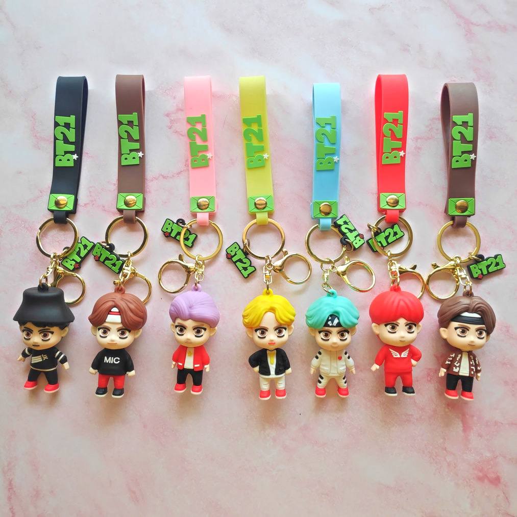 جاکلیدی سیلیکونی شخصیت‌های گروه BTS در قالب BT21 — تصویر ۲