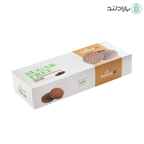 بیسکویت سبوس‌دار کرمدار کاکائویی بدون قند ۴۵۰ گرمی — تصویر ۲