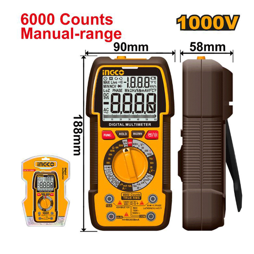 مولتی متر انبری 1000 v برند اینکو مدل DM310002|مولتی متر سوپر اینکو|حرفه ای