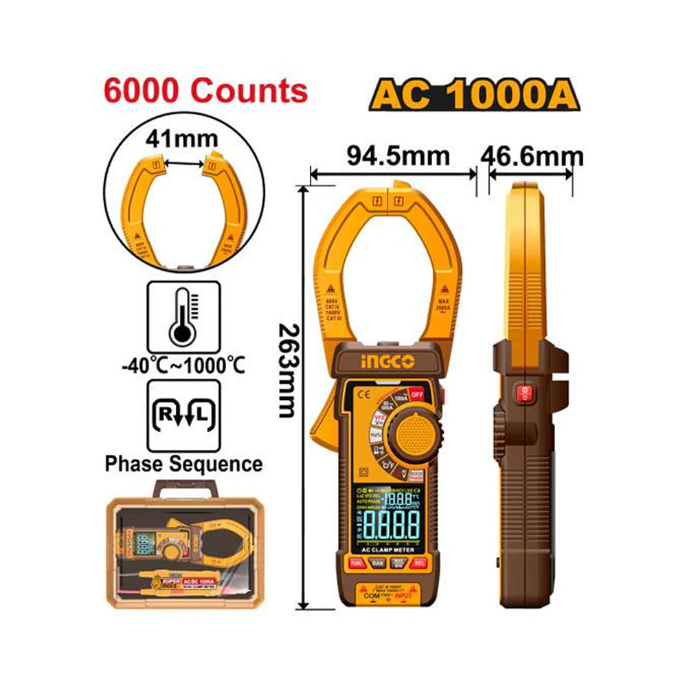مولتی متر انبری 1000 آمپر اینکو مدل DCM610001|سوپر اینکو