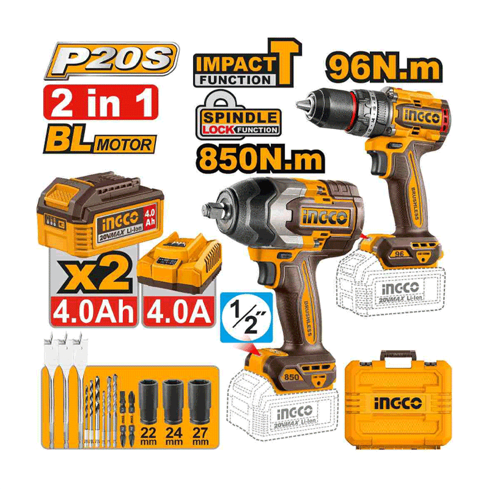 کیت ترکیبی 2 عددی شارژی اینکو مدل COSLI250586|سری سوپر اینکو