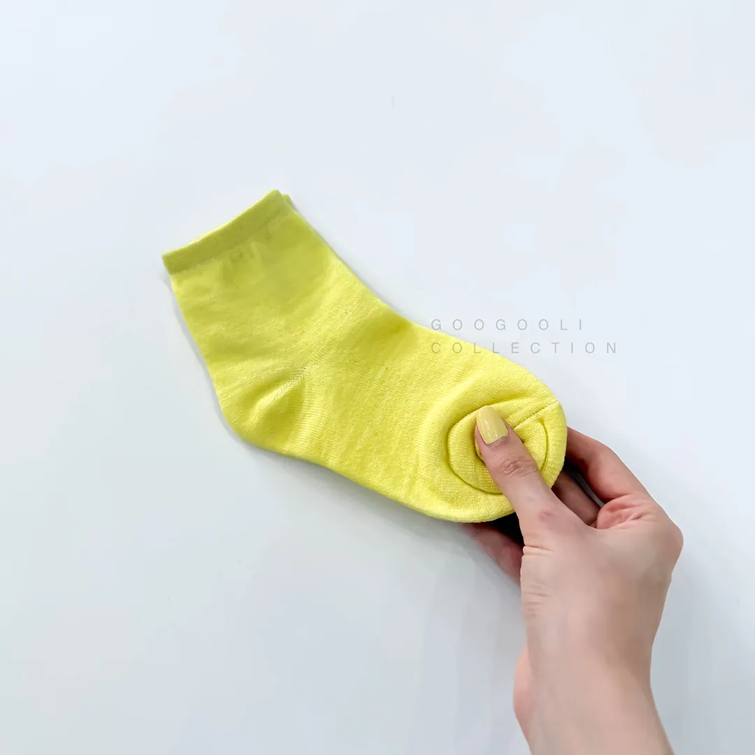 جوراب ساقدار ساده لیمویی — تصویر ۳