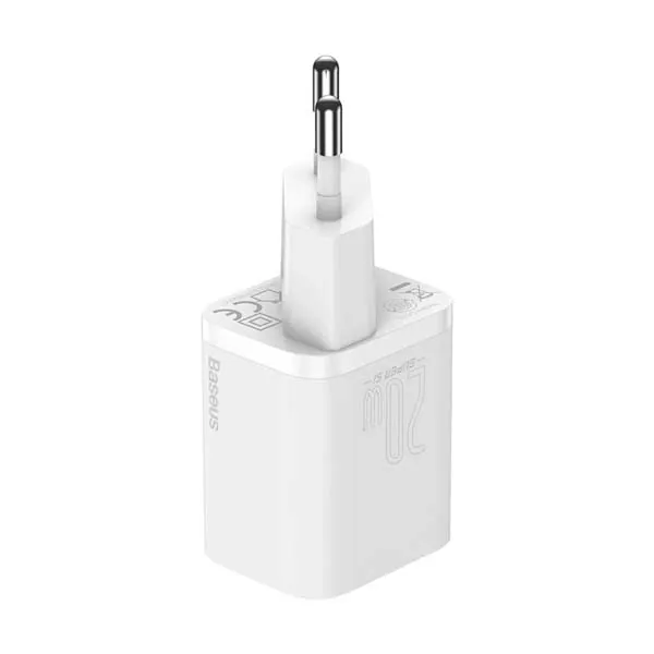 شارژر دیواری سوپر سی 20 وات بیسوس مدل BASEUS SUPER SI QUICK CHARGER 1C 20W EU رنگ سفید — تصویر ۳