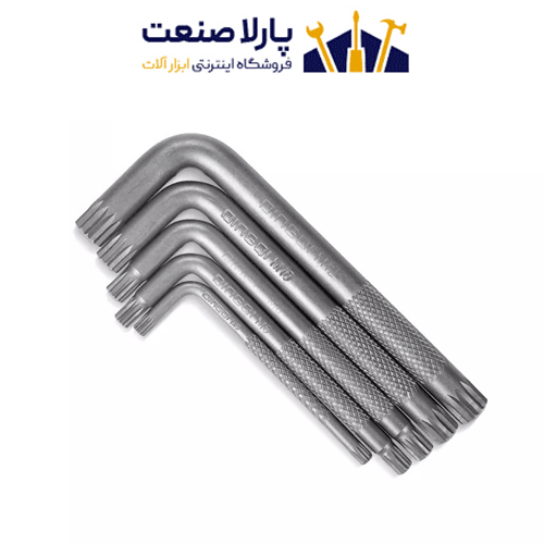 آچار آلن هزار خار دینگی 5 عددی مدل 1071005 جعبه فلزی — تصویر ۳