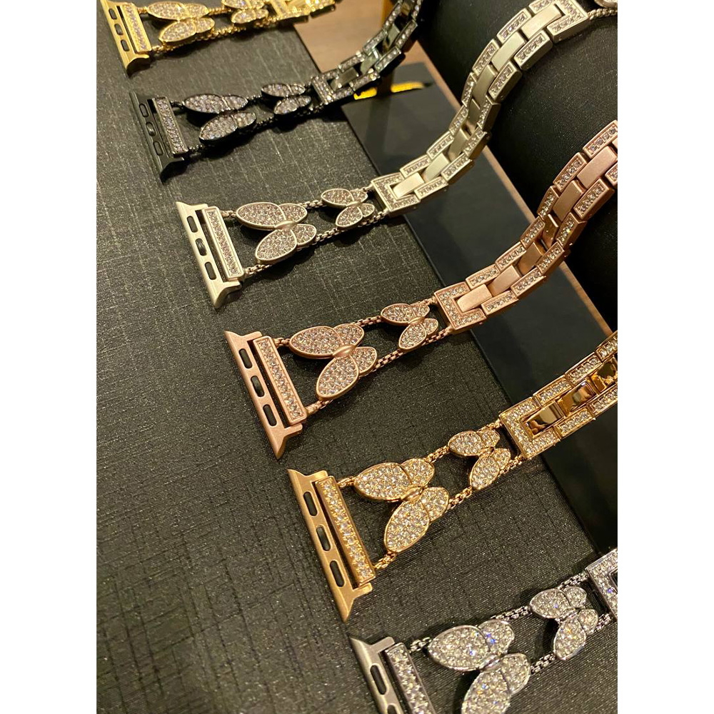 بند اپل واچ و اسمارت واچ مدل پروانه نگینی سایز 38 40 41 42 43 44 45 46 49