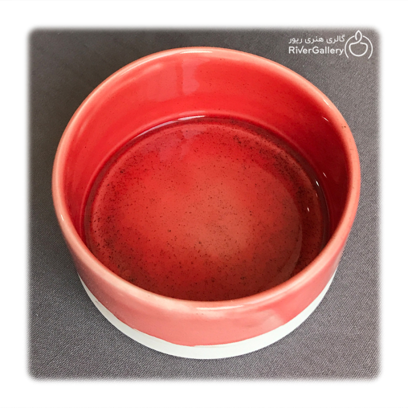 زیر سیگاری دست ساز سرامیکی سرخ — تصویر ۲