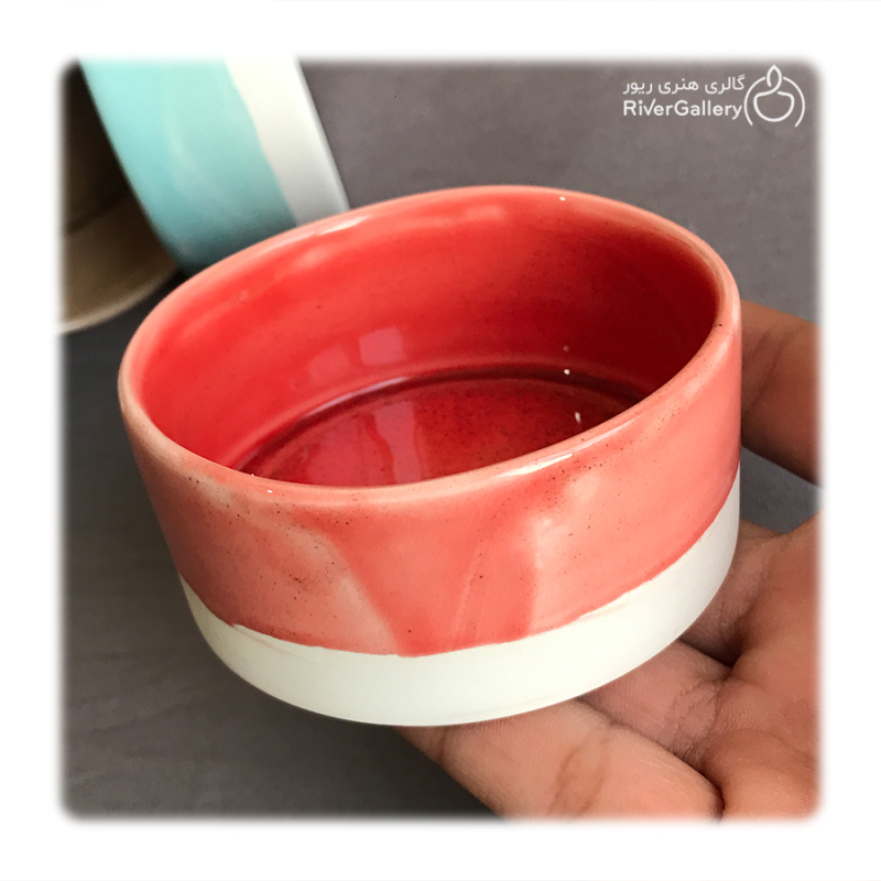 زیر سیگاری دست ساز سرامیکی سرخ — تصویر ۳