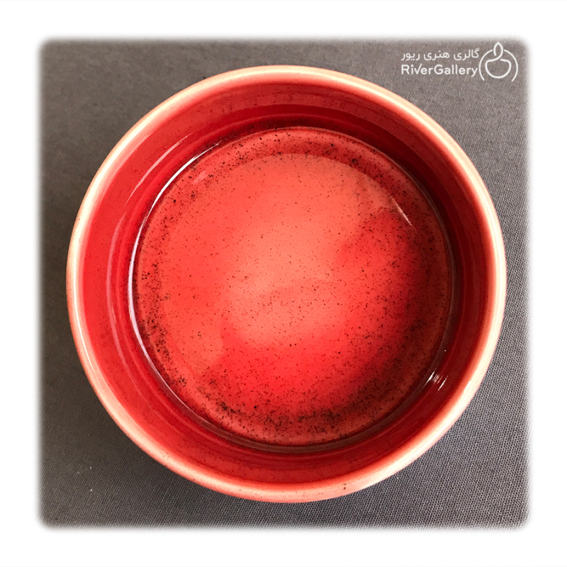 زیر سیگاری دست ساز سرامیکی سرخ — تصویر ۴