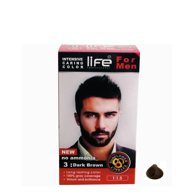 کیت رنگ مو لایف قهوه ای شماره 3 Life — تصویر ۲