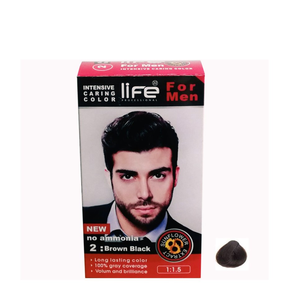 کیت رنگ مو لایف قهوه ای مشکی شماره 2 Life