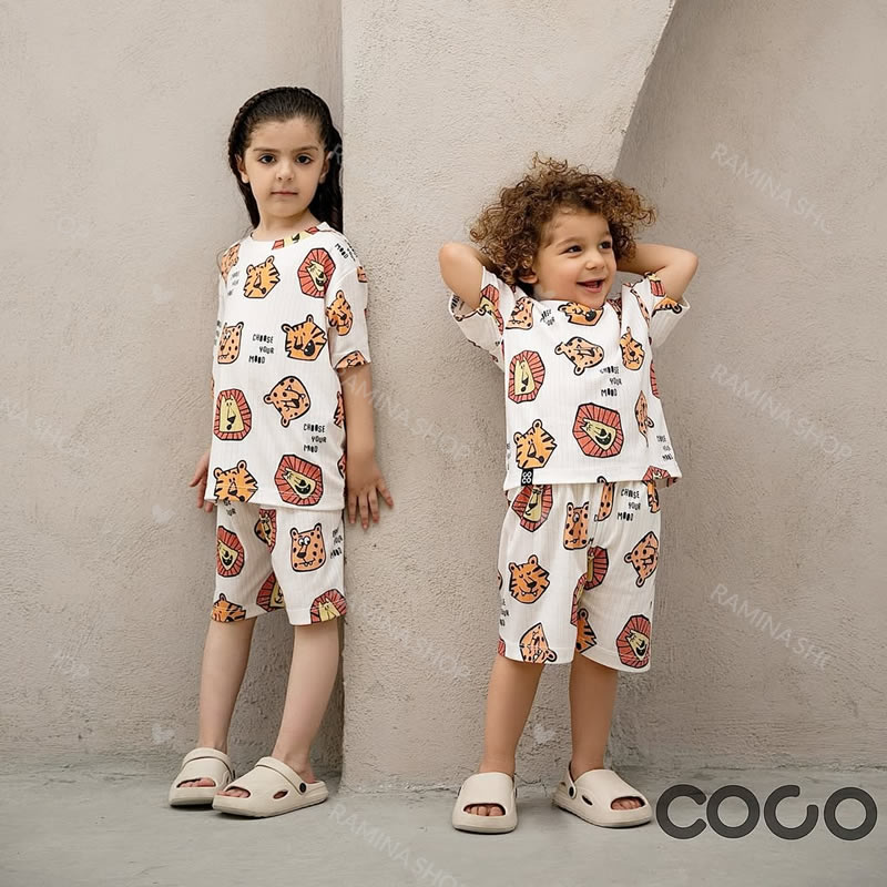 ست تیشرت شلوارک بچه گانه طرح کیوتی انیمال کوکو Coco — تصویر ۳