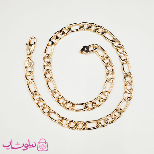 گردنبند ژوپینگ فیگارو پهن طول 50 سانت و عرض 8 میل کد 1400