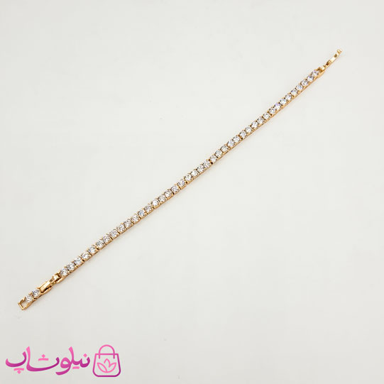 دستبند دخترانه ژوپینگ مدل تنیسی با نگین سفید کد 1991 — تصویر ۴