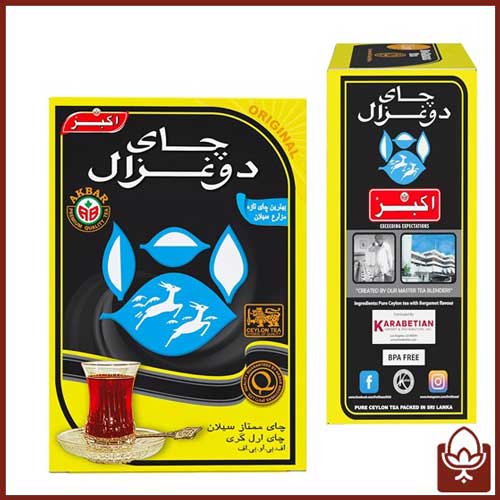 چای دو غزال اصل سریلانکا در 2 مدل سیلان خالص و ارل گری | Do Ghazal Akbar Brothers