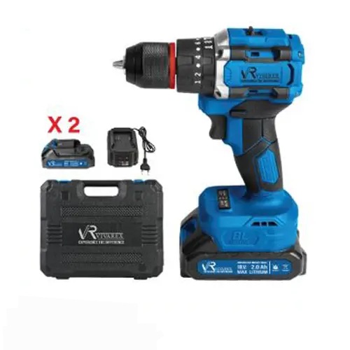 دریل شارژی چکشی دو باطری موتور براشلس VR1810V-IBL
