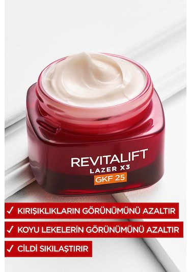 کرم ضد لک و ضد چروک روز لورآل REVITALIFT LAZER X3 حجم 50 — تصویر ۳