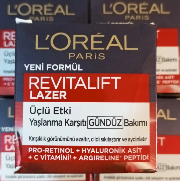 کرم ضد چروک روز و سفت کننده پوست لورآل REVITALIFT LAZER بسته بندی جدید