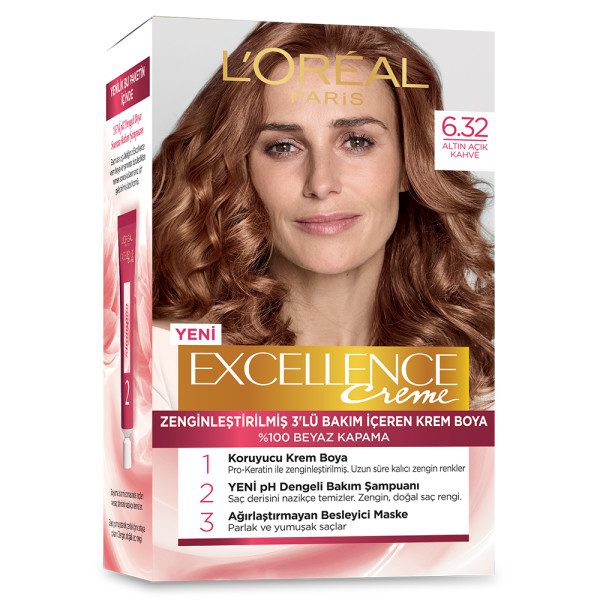 کیت رنگ موی لورآل سری Excellence شماره 6.32