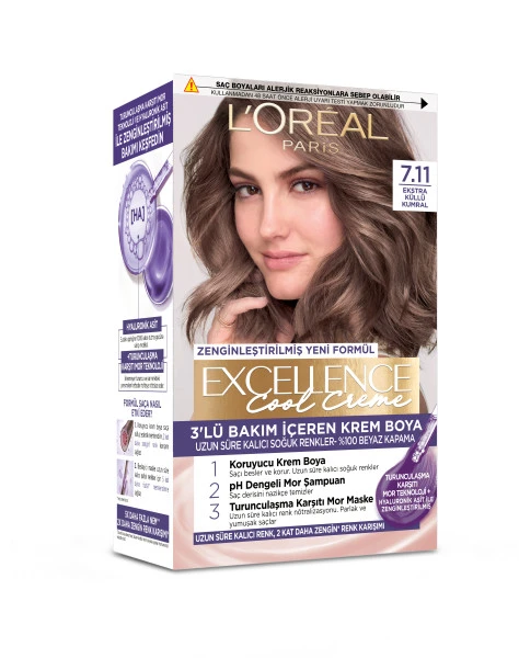کیت رنگ موی لورآل شماره 7.11 سری Excellence – نسل جدید