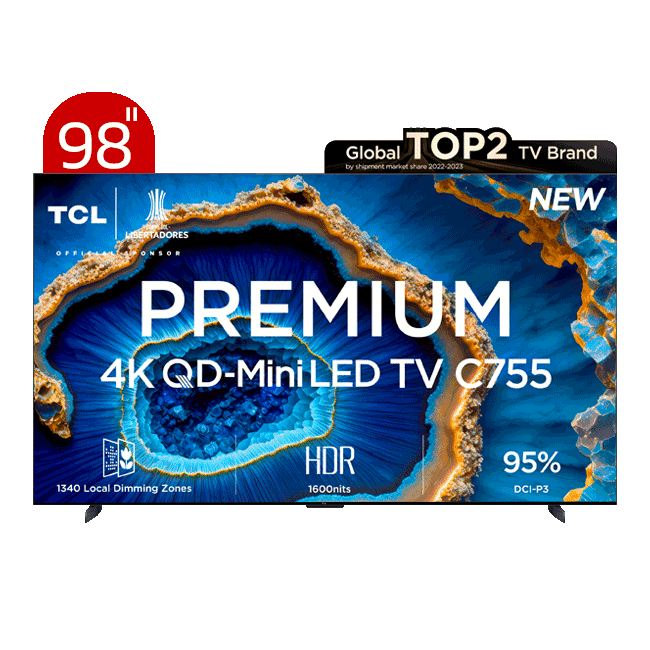 تلویزیون 98 اینچ تی سی ال مدل QLED 98C755