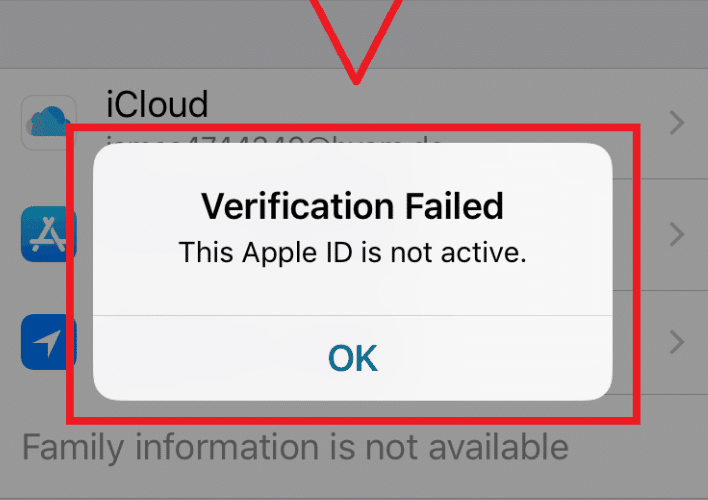 سرویس رسمی❤️‍🔥 verification failed apple id is not active | نات اکتیو